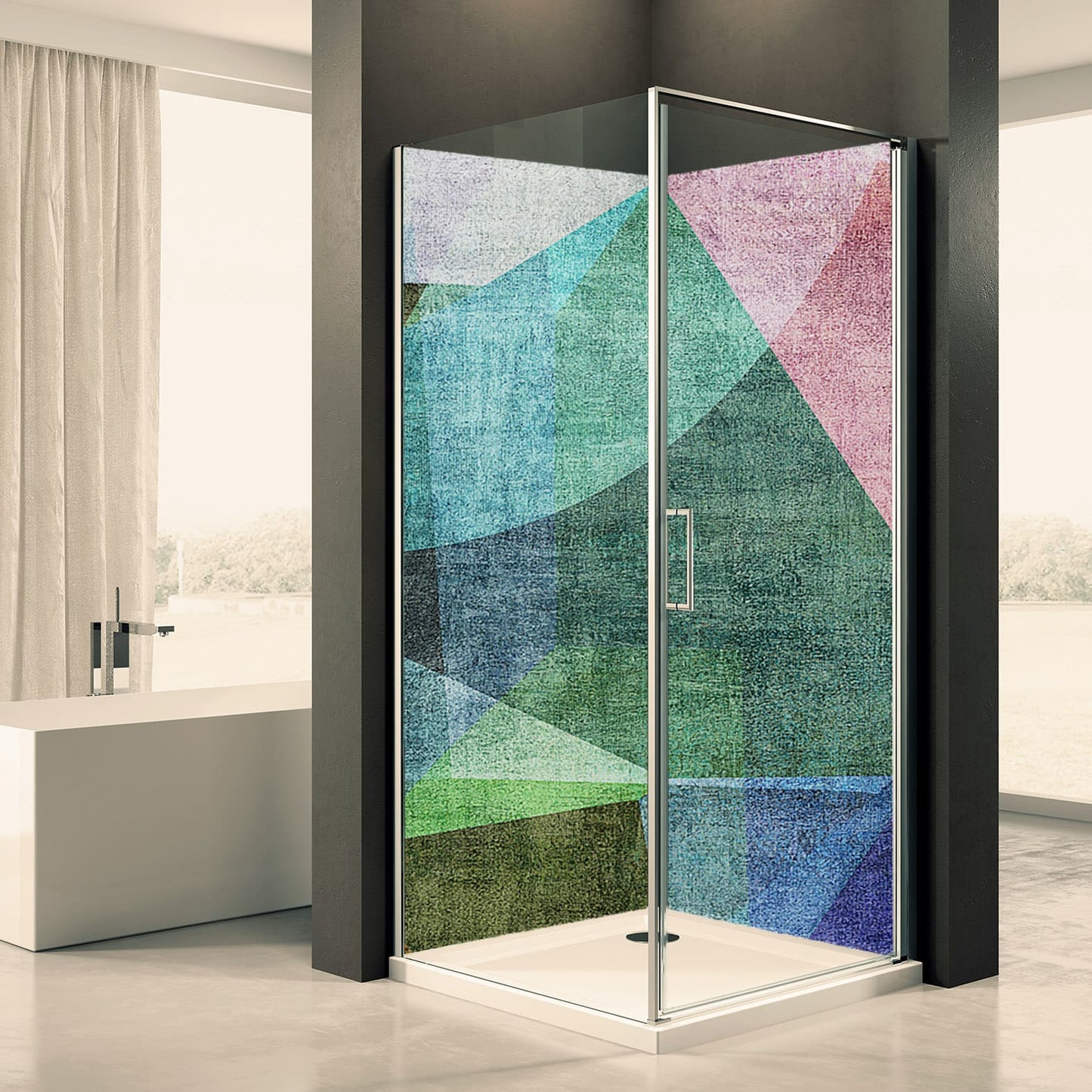 Shower back wall abstract 22 motif 0387