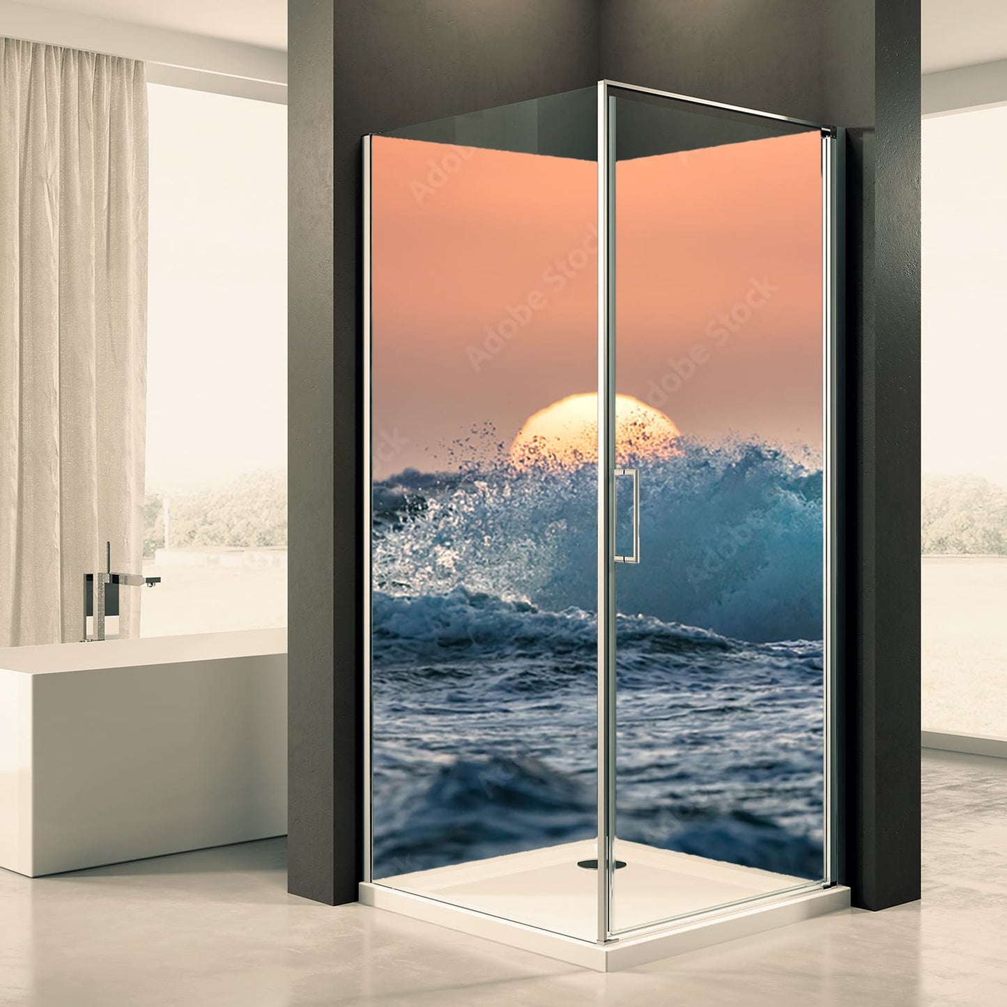 Shower back wall nature sea 2 motif 0411