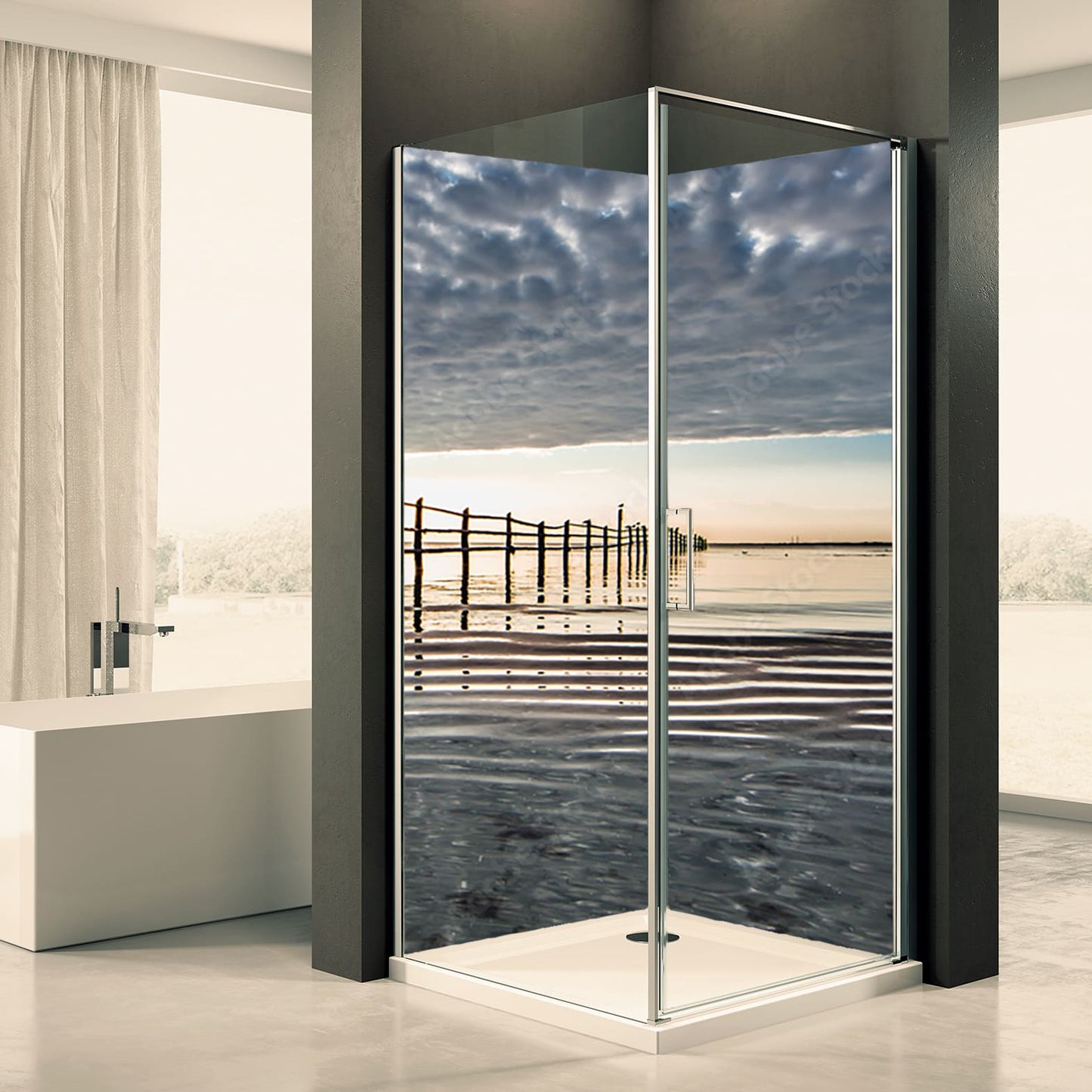 Shower back wall nature sea 5 motif 0414