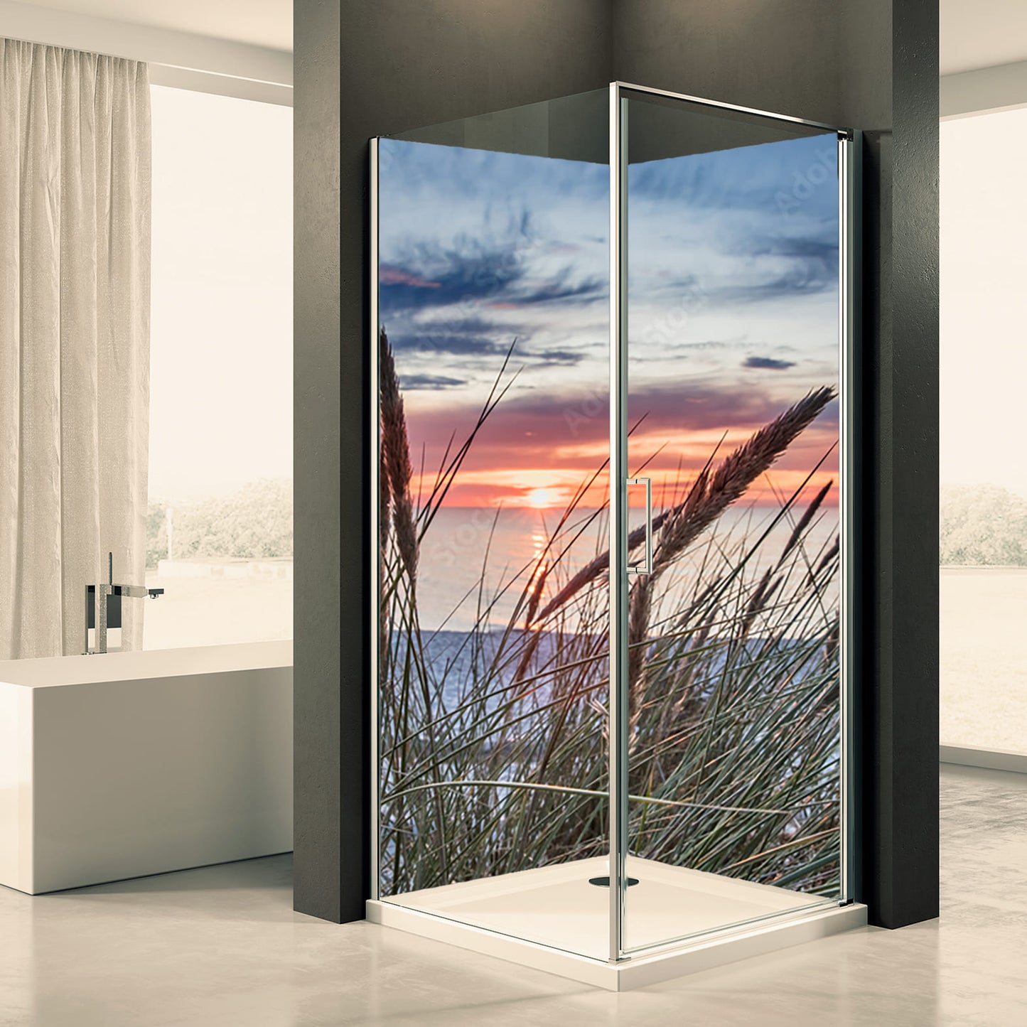 Shower back wall nature sea 7 motif 0416