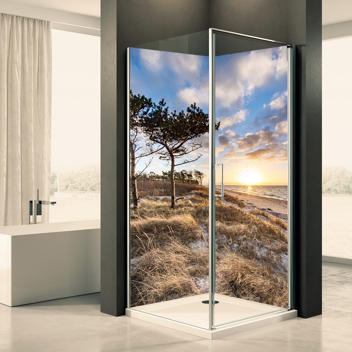 Shower back wall nature sea 15 motif 0424