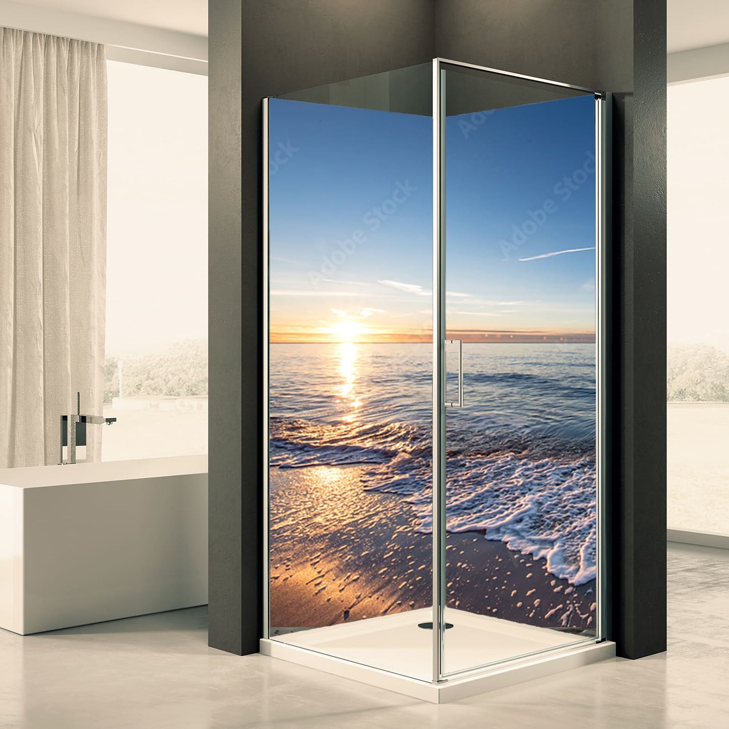 Shower back wall nature sea 17 motif 0426