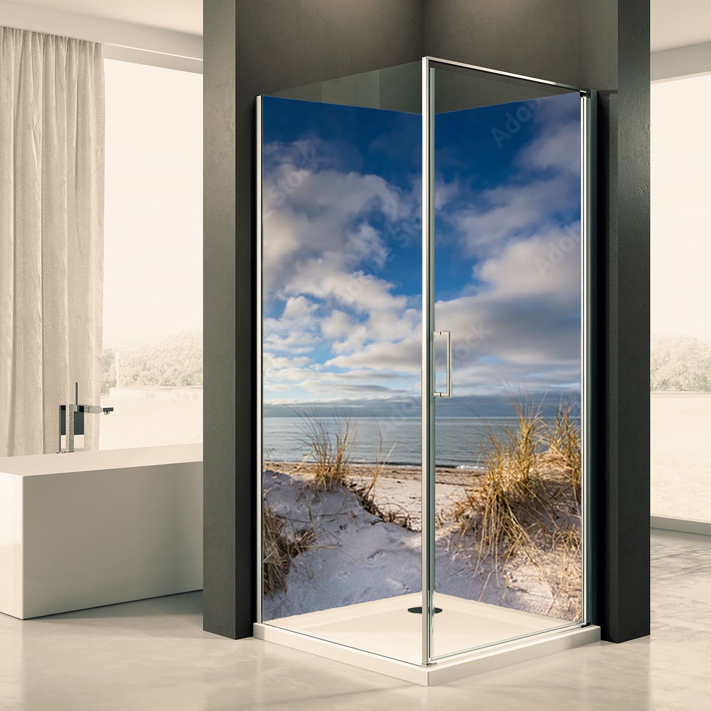 Shower back wall nature sea 19 motif 0428