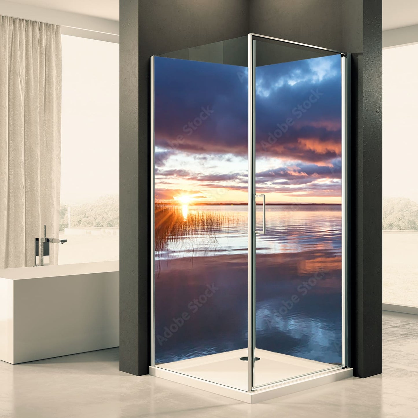 Shower back wall nature sea 20 motif 0429