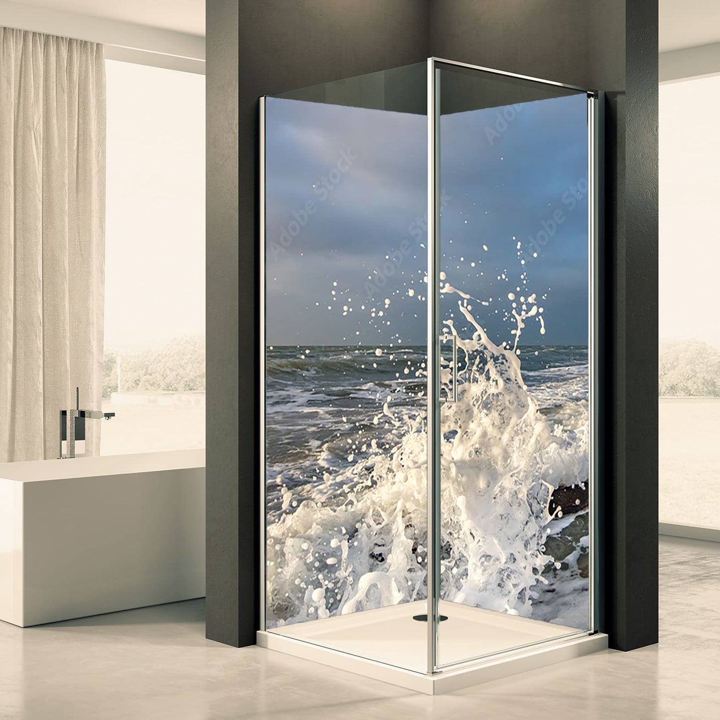 Shower back wall nature sea 23 motif 0432