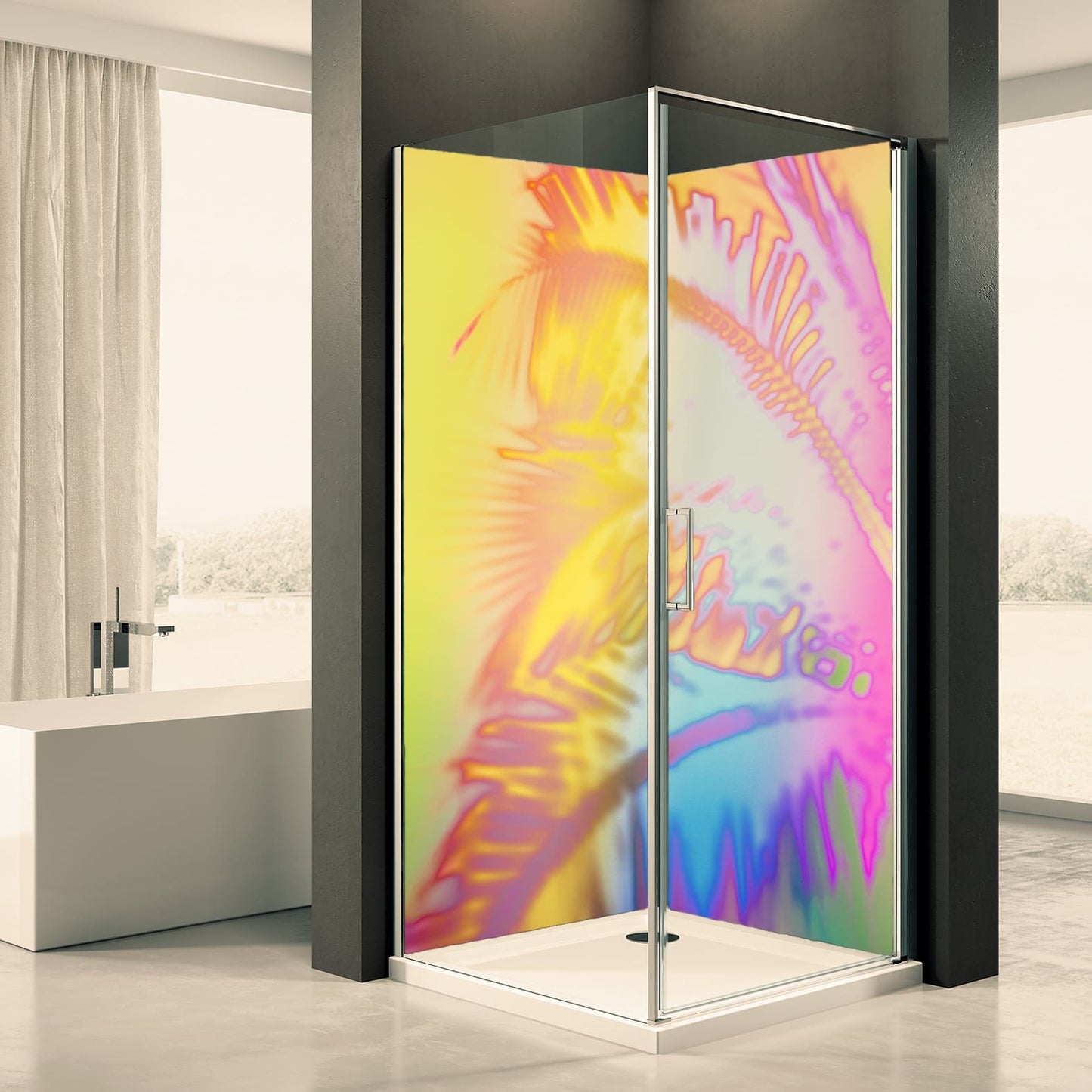 Shower back wall pop art motif 0436