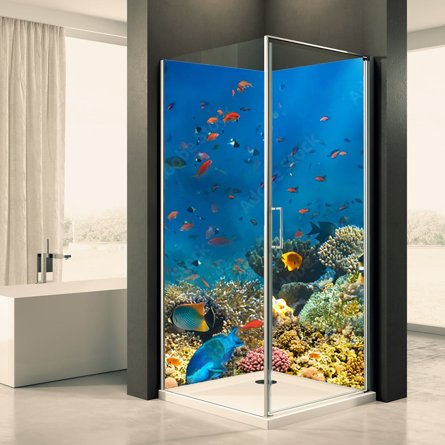 Shower back wall underwater 2 motif 0448