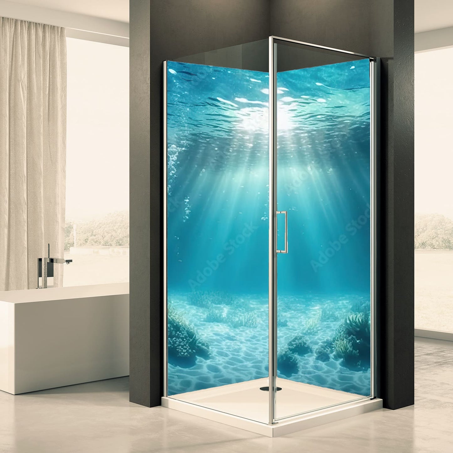 Shower back wall underwater 3 motif 0449