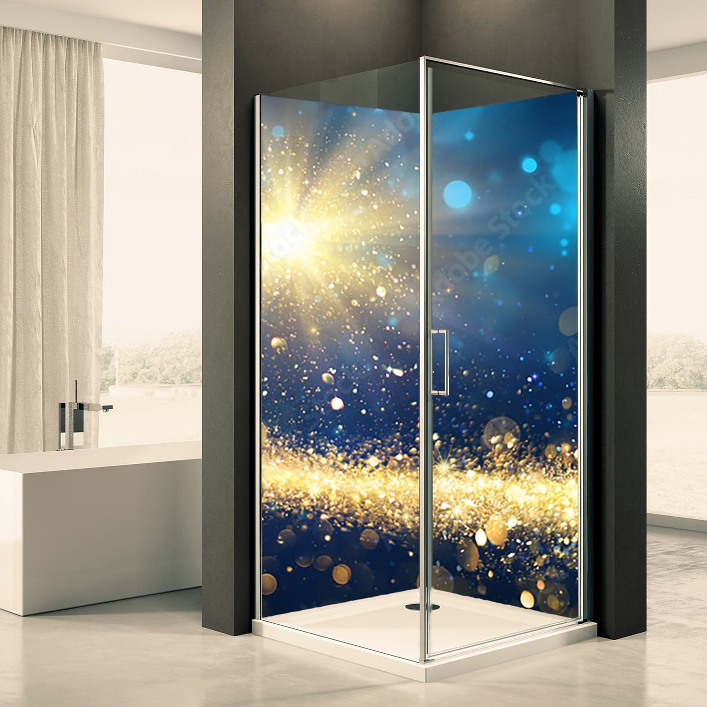 Shower back wall star motif 0457