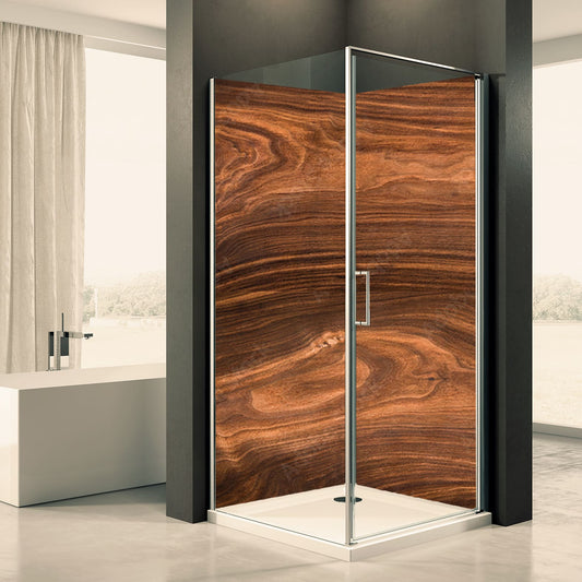 Shower back wall wood grain motif 0458