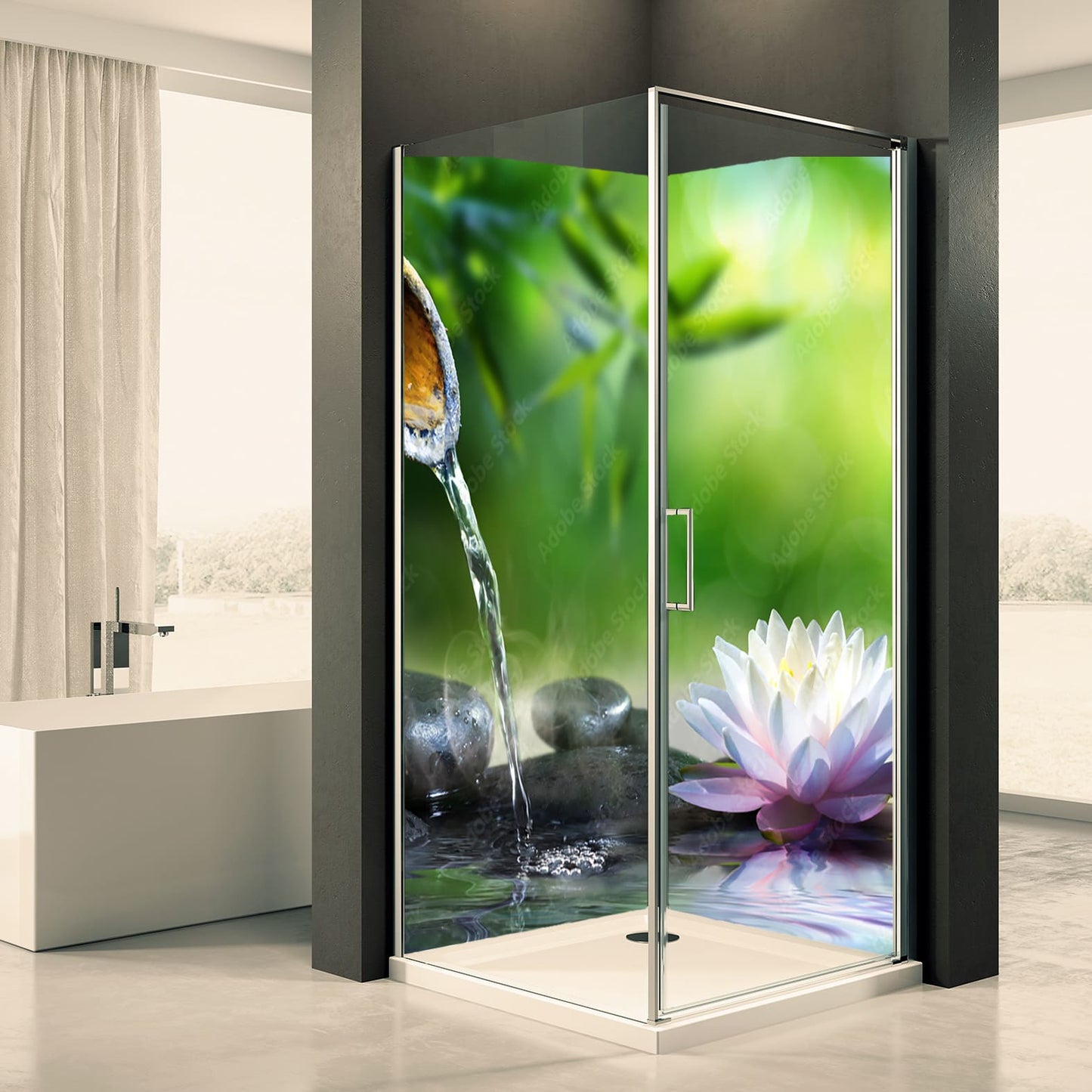 Shower back wall Zen Garden 2 motif 0460