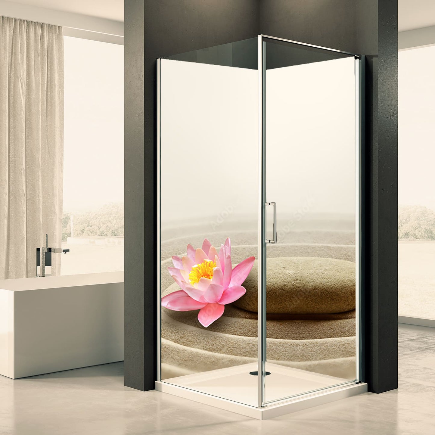 Shower back wall Zen Garden 5 motif 0463