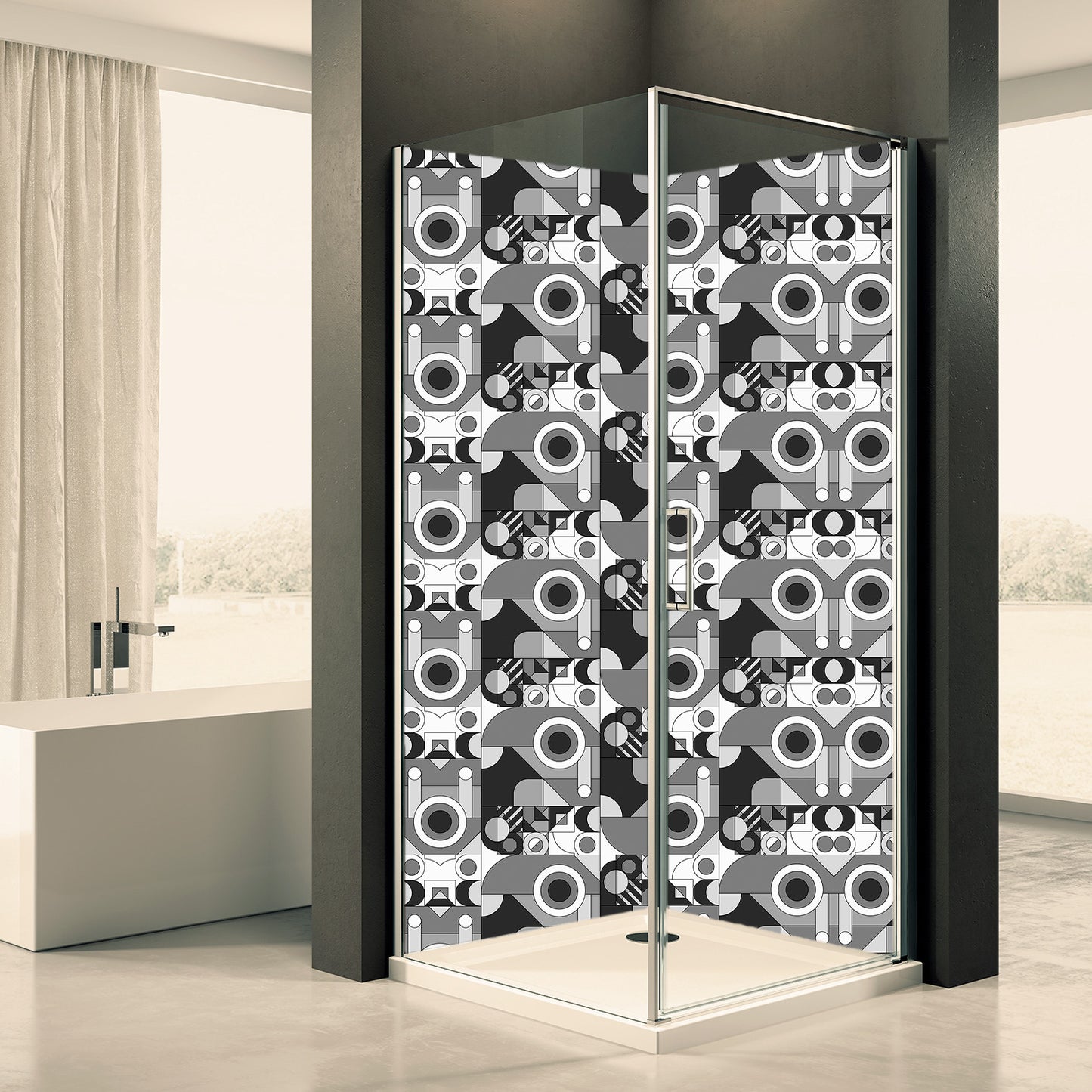 Doucheachterwand Aken Dommotief 0032