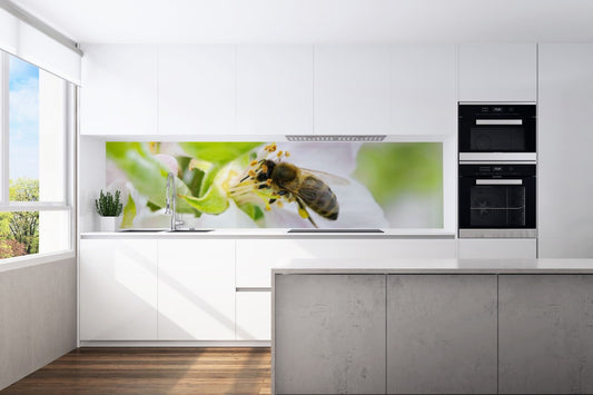 Kitchen back wall flower bee motif 0016