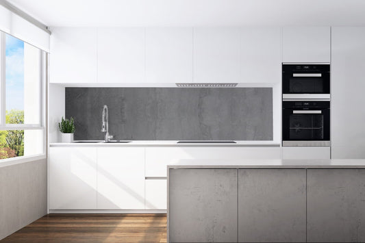 Kitchen back wall concrete dark motif 0026