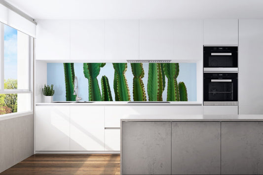 Kitchen back wall cacti motif 0092