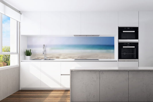 Kitchen back wall sand-sea-beach motif 0132