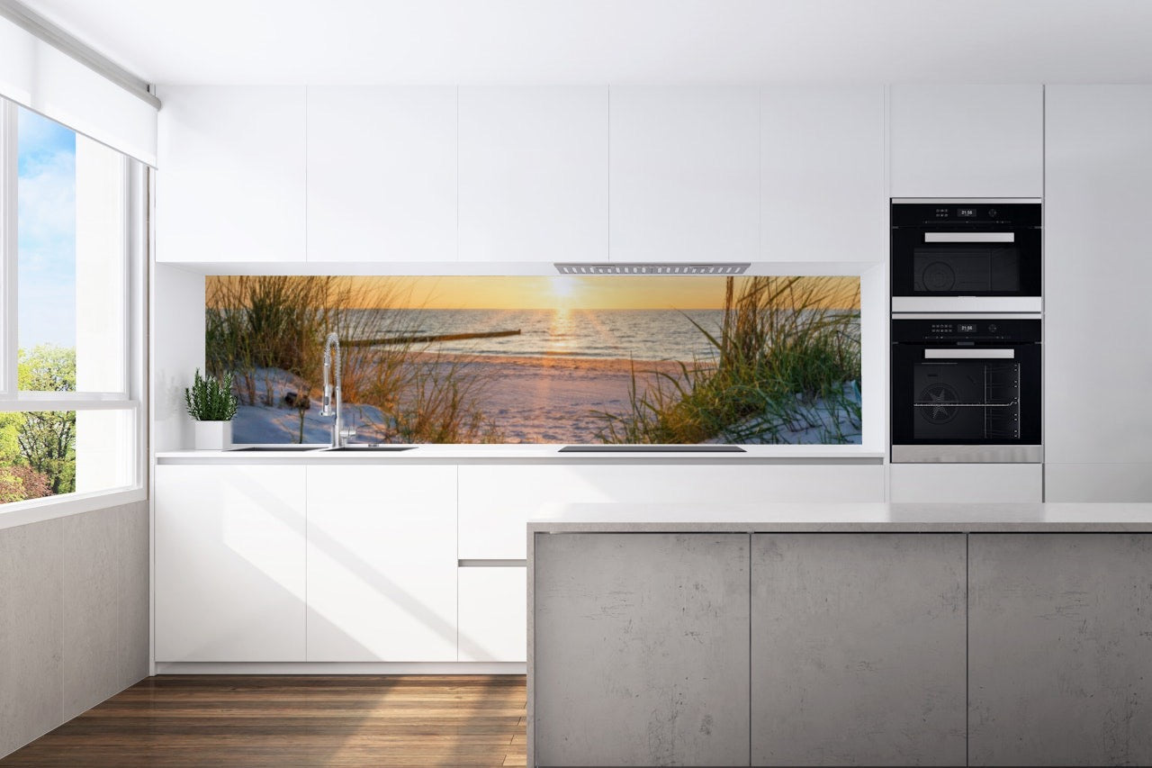 Kitchen back wall stand dune sunset motif 0134