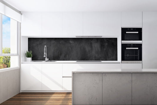 Kitchen back wall slate black motif 0170