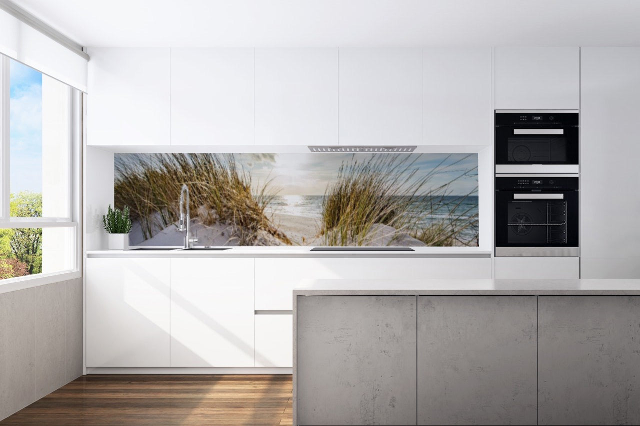 Kitchen back wall sand dunes motif 0194