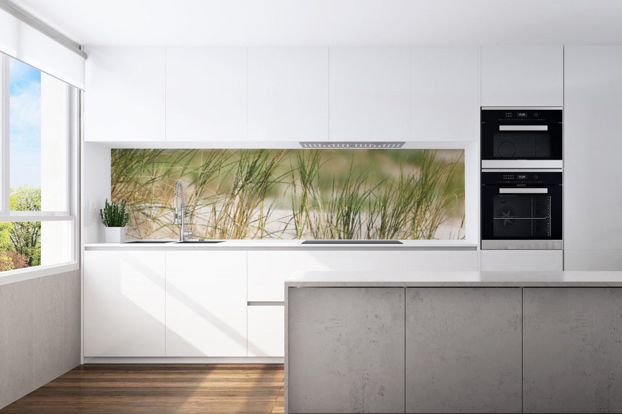 Kitchen back wall dunes grass North Sea 2 motif 0196