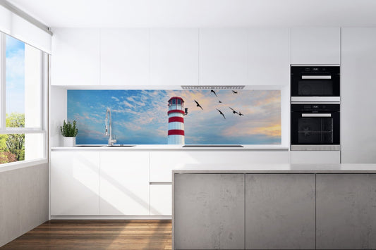 Kitchen back wall lighthouse 2 motif 0198