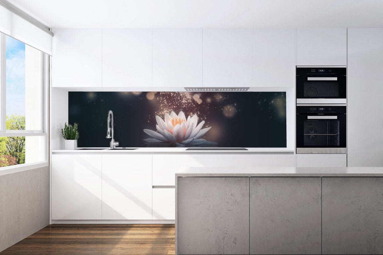 Kitchen back wall Zen Lotus 2 motif 0231