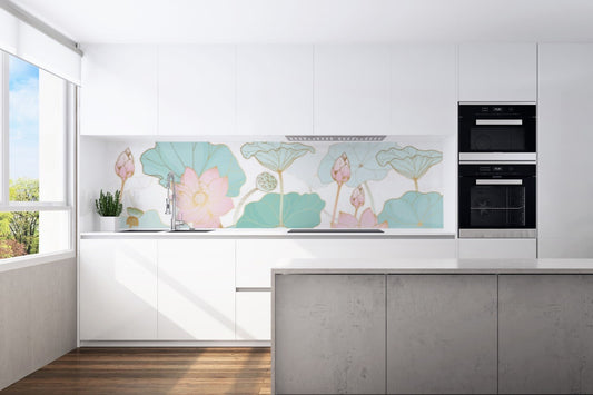 Kitchen back wall Zen Lotus 8 motif 0237