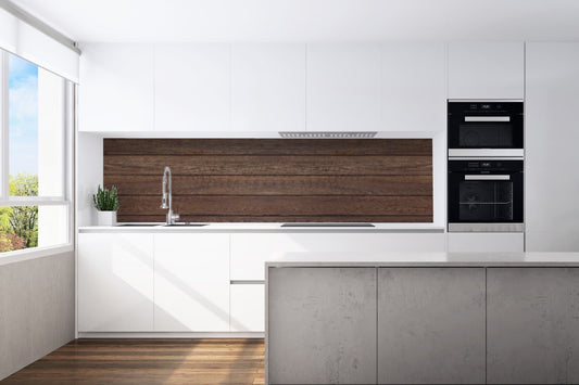 Kitchen back wall wood motif 0252