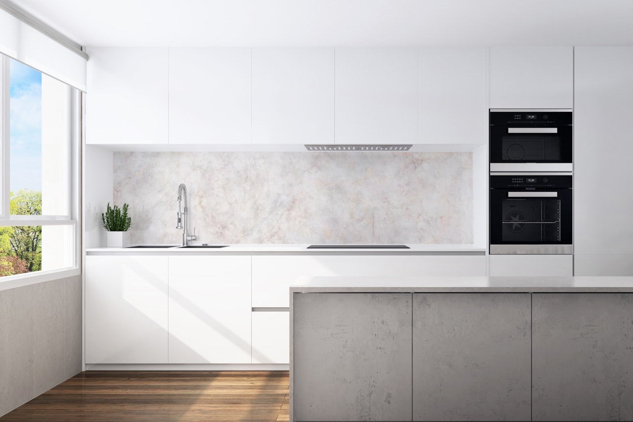 Kitchen back wall natural stone motif 0281