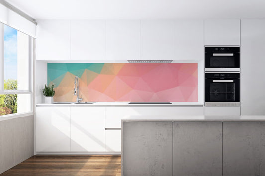 Achterwand keuken pastel polygoonmotief 0289