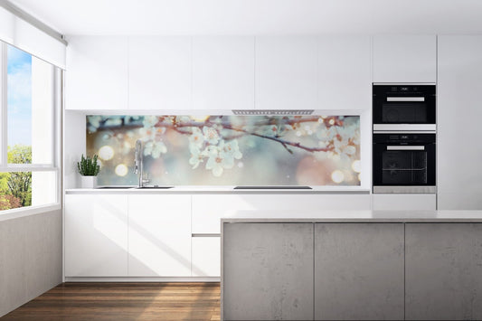 Kitchen back wall pastel spring motif 0294