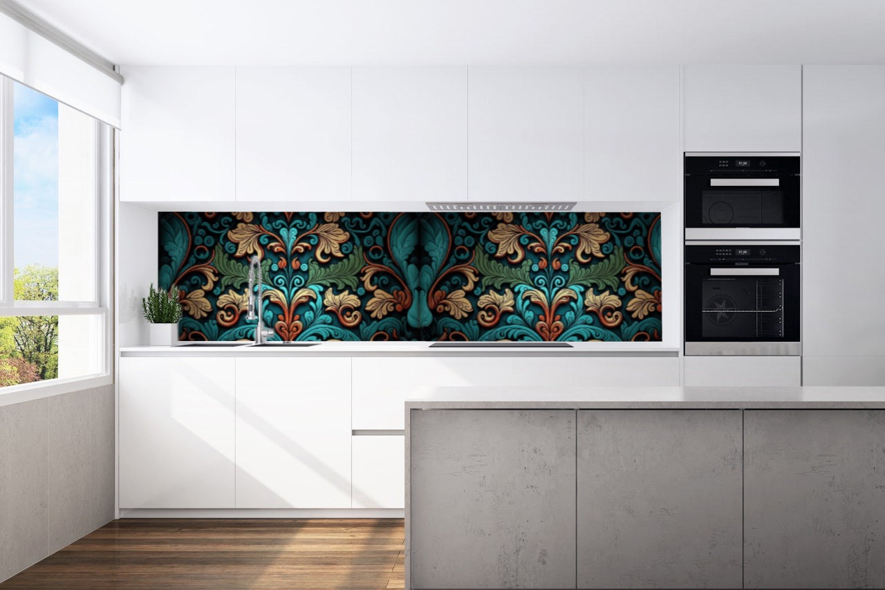 Kitchen back wall tendrils motif 0326