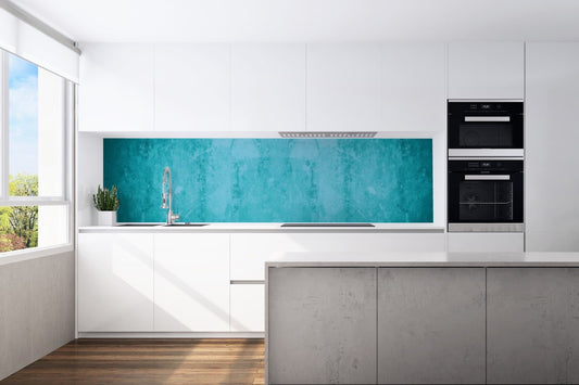 Kitchen back wall blue-green 7 motif 0351