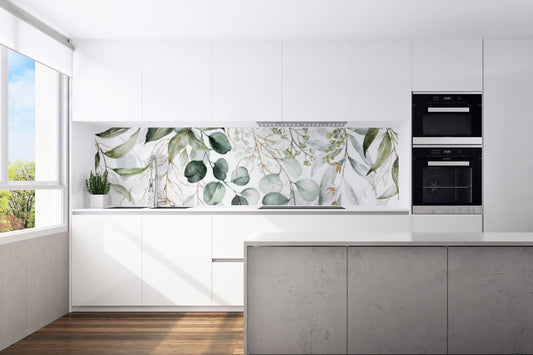 Kitchen back wall Eucalyptus motif 0451