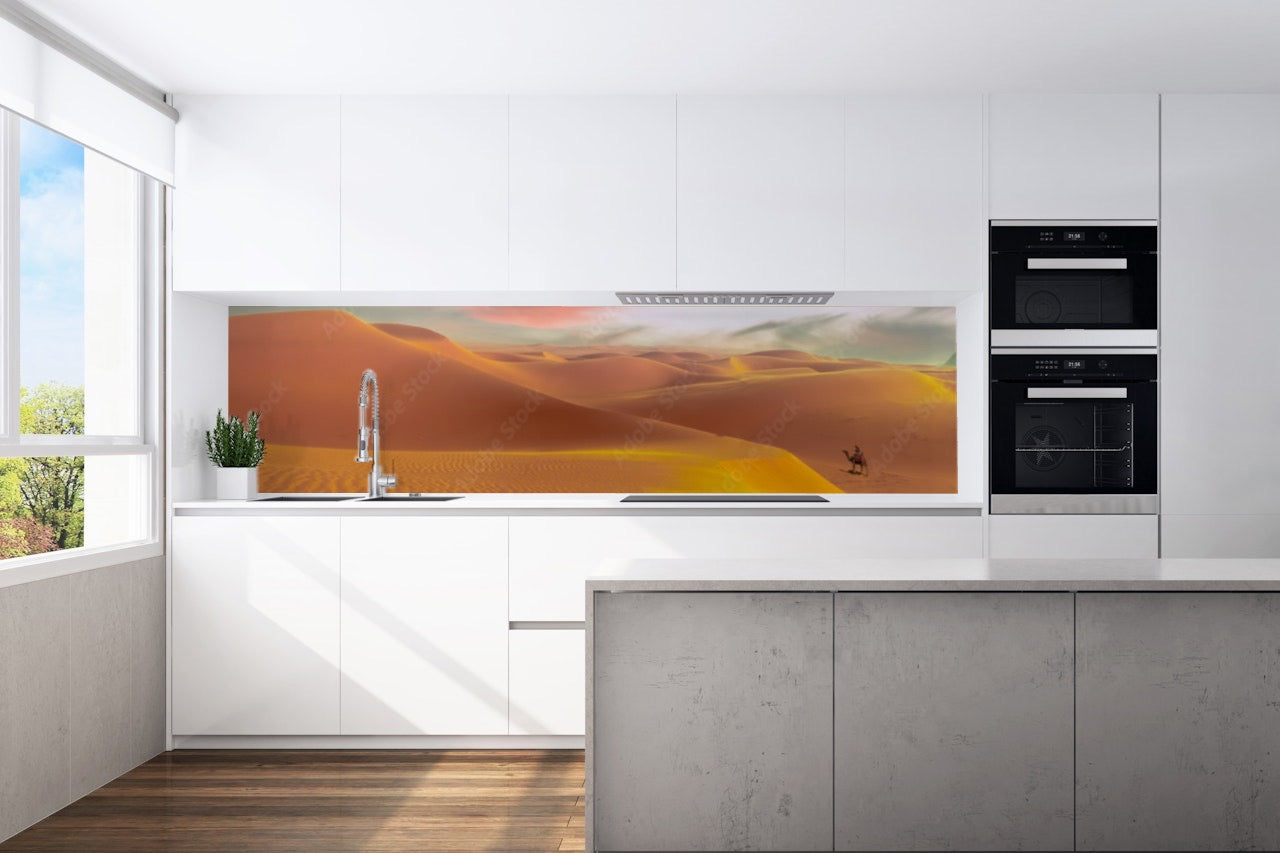 Kitchen back wall desert motif 0453